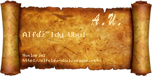 Alföldy Ubul névjegykártya